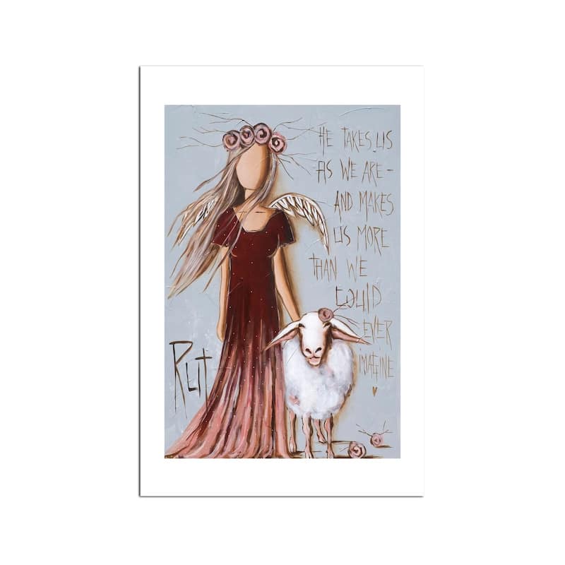 He Takes Us Fine Art Paper Print by Ruth's Angels - Multi