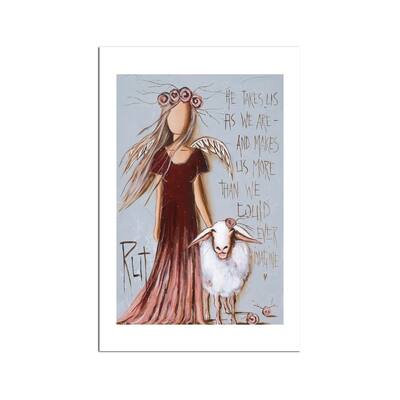 He Takes Us Fine Art Paper Print by Ruth's Angels - Multi
