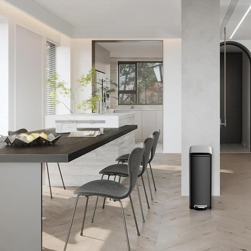 8 Gallon Slim Kitchen Trash Can, Stainless Steel Garbage Can