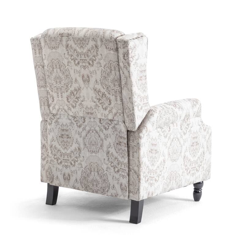 Linen Manual Upholstered Recliner with Wood Legs