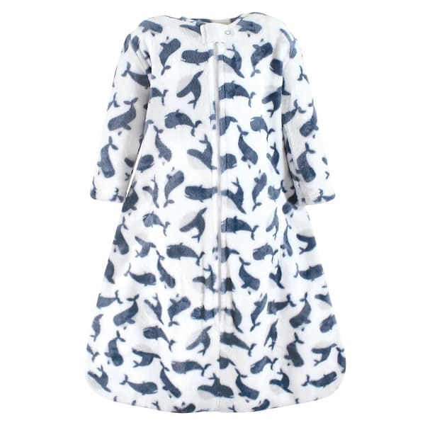 slide 1 of 1, Hudson Baby Infant Boy Plush Sleeping Bag, Sack, Blanket, Long-Sleeve Whale 12-18 Months - Long-Sleeve Whale