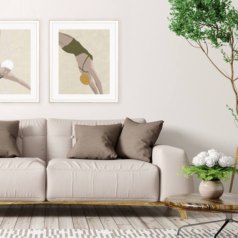 Plunge Framed Art Giclee Under Glass - Green