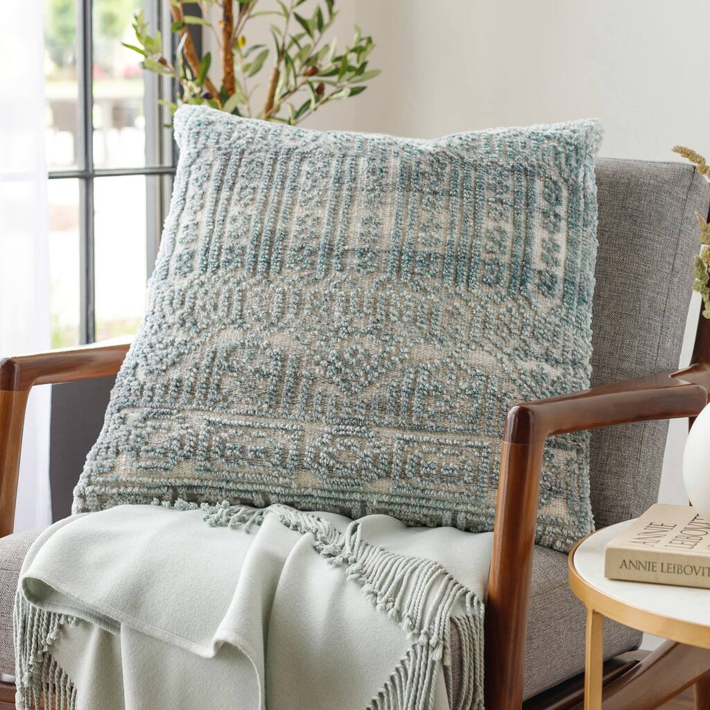 Moshe Handknotted Textured Throw Pillow