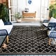 preview thumbnail 120 of 129, SAFAVIEH Courtyard Kailani Indoor/ Outdoor Waterproof Patio Backyard Rug 6'7" x 9'6" - Black/Beige