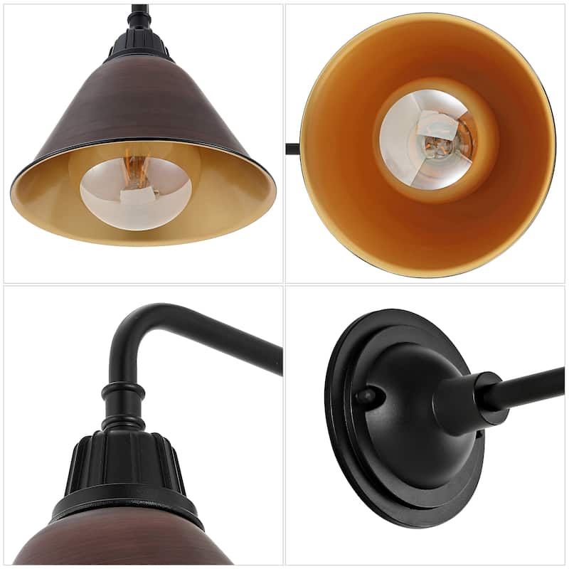 Aurora 9.63" 1-Light Farmhouse Industrial Indoor/Outdoor Iron LED Gooseneck Arm Outdoor Sconce, by JONATHAN Y - 9.63