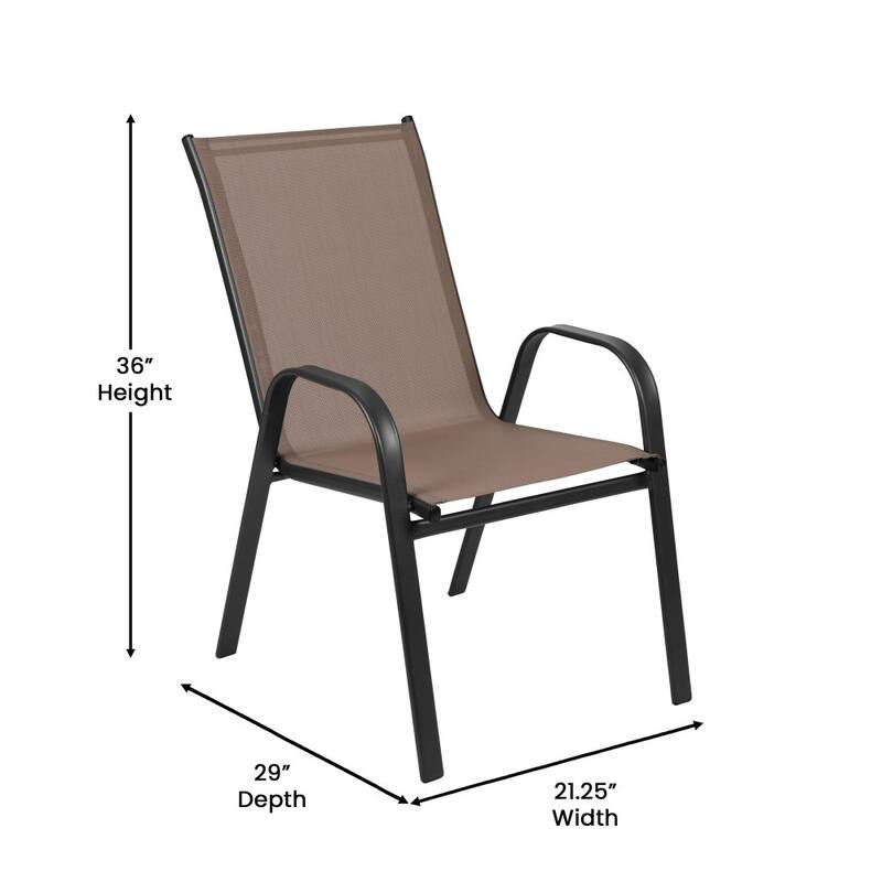 Commercial 5 Pc Outdoor Patio Dining Set with Glass Table and 4 Chairs