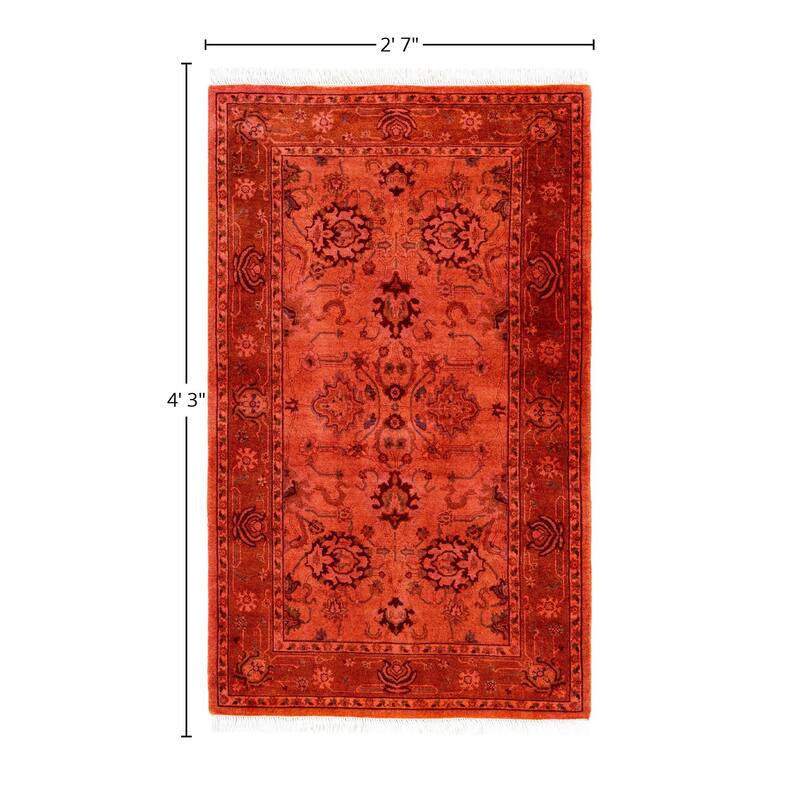 Overdyed One-of-a-Kind Hand-Knotted Area Rug - Pink - 2' 7" x 4' 3"