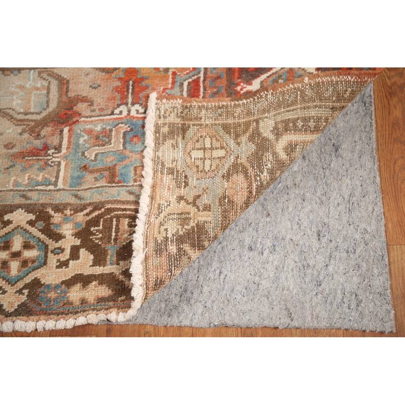 Hand Knotted Oriental 100% Wool Carpet Traditional Medallion Oranges & Rust Heriz Area Rug - 10' 8'' X 8' 4''