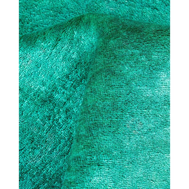 Contemporary Overdyed Wool Hand Knotted Runner - 2' 7" x 9' 3"