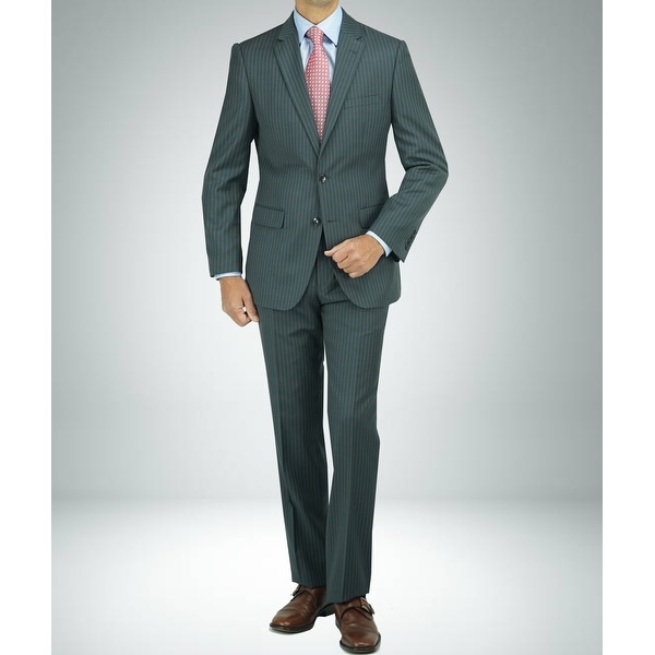 Carlo Studio Grey Pinstripe Modern-Fit Suit. Opens flyout.