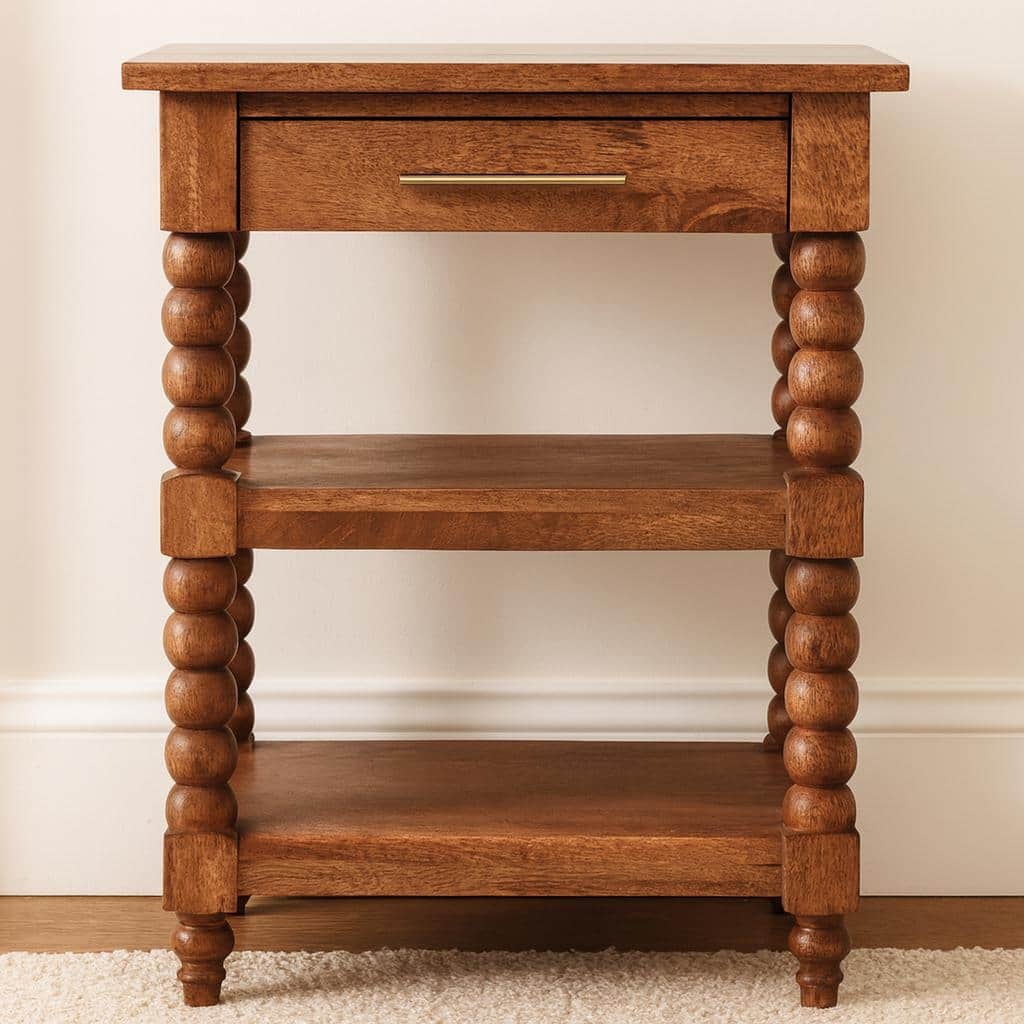 Solid Wood Barley Twist Side Table