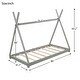preview thumbnail 10 of 8, Gray Twin Size Wood House Platform Bed with Triangle Tructure for Boys and Girls