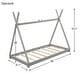 preview thumbnail 10 of 18, Twin Size House Platform Bed with Triangle Structure, X-Shaped Safety Railings, Headboard, and Sturdy Pine Wood Frame, Grey