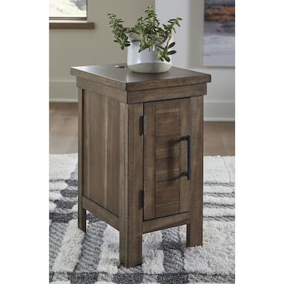 Signature Design by Ashley Moriville Brown Chair Side End Table - 14"W x 17"D x 25"H