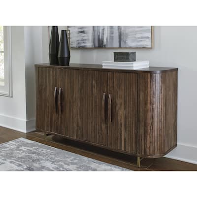 Signature Design by Ashley Amickly Dark Brown Accent Cabinet - 68" W x 18" D x 36.38" H