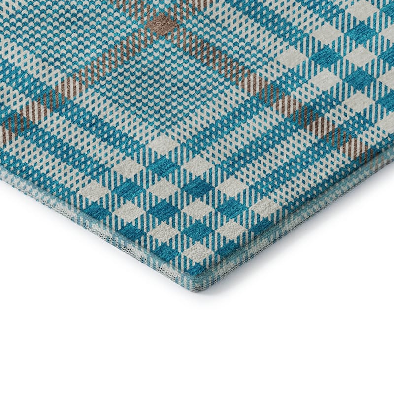 Premium Washable Super Soft Modern Plaid Mayfield Rug