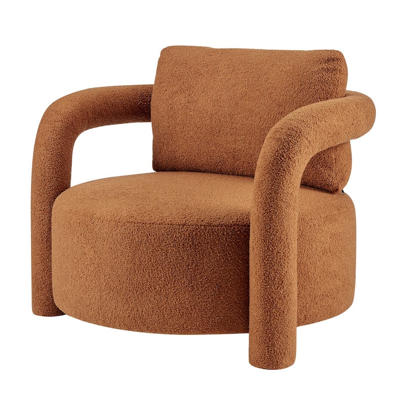 NPD Furniture Maisie Faux Shearling Accent Arm Chair - Wilmont Brown