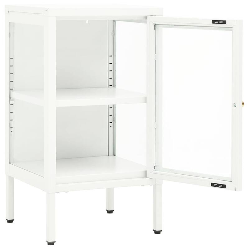 vidaXL Sideboard 14.9"x13.7"x27.5" Metal and Glass