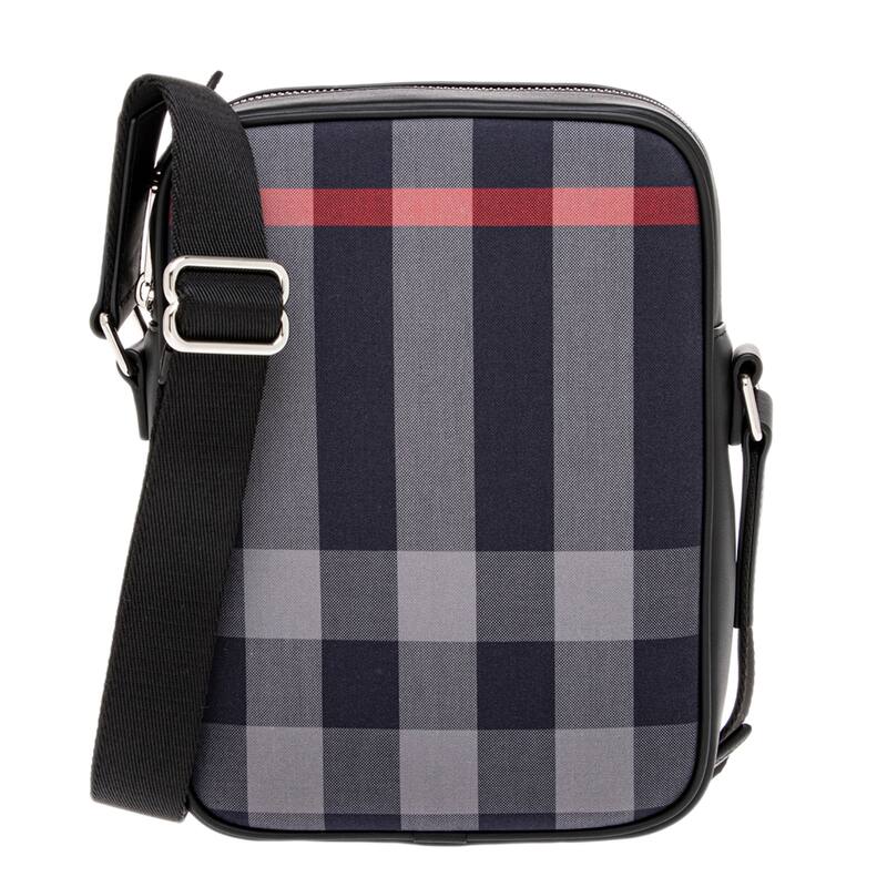 Burberry Men's Check Canvas Crossbody Bag - Overstock - 43966958