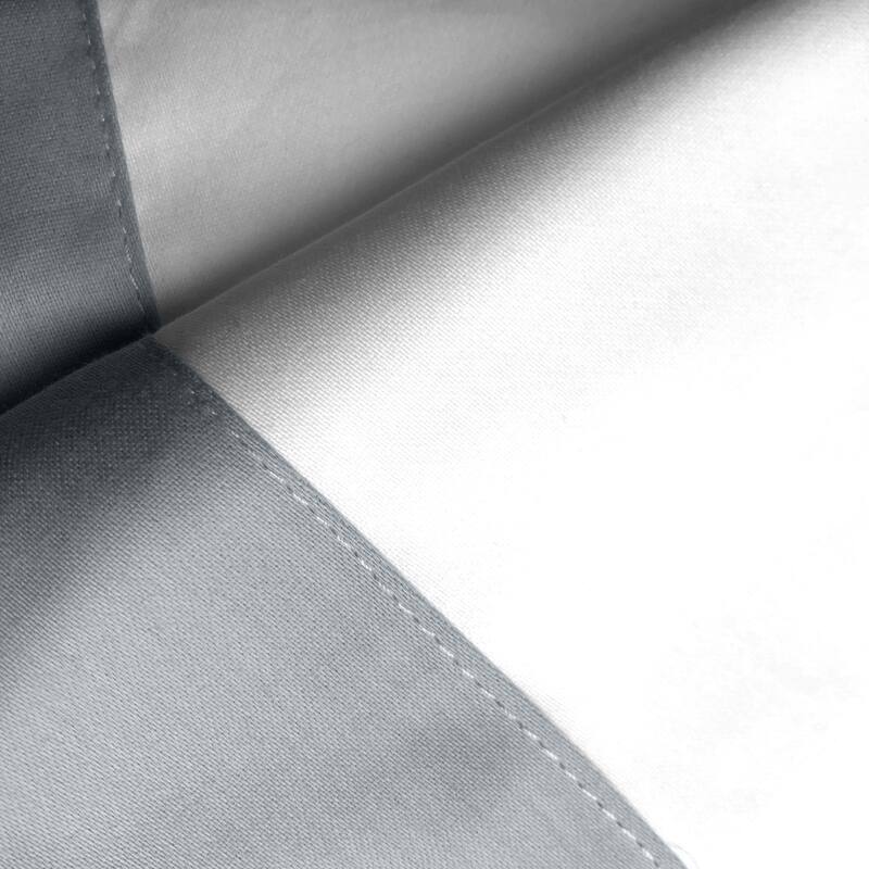 Everhome Emory Hotel Border 15 Inch Bed Skirt - Twin - White/Grey