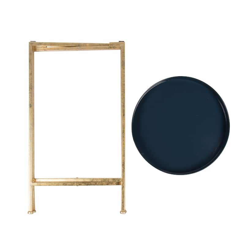 Kate and Laurel Celia Round Foldable Metal Accent Table - 14x14x26