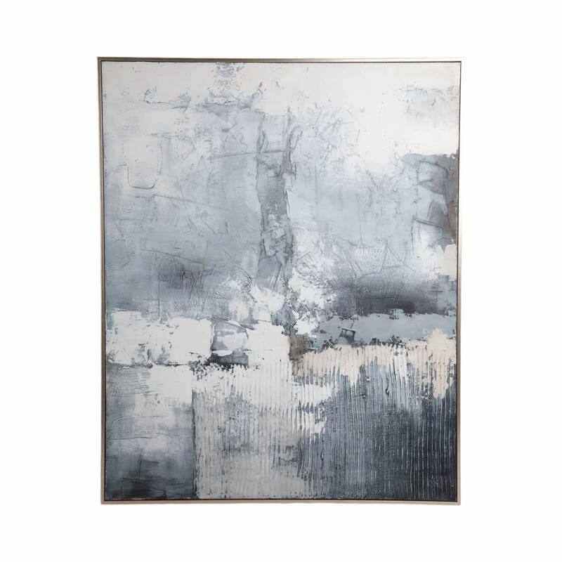 Canvas Art Print Wood Frame Abstract Texture Wall Decor - 60" Blue