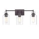 preview thumbnail 6 of 5, 3-Light Bathroom Vanity Light with Cylinder Clear Glass Shades