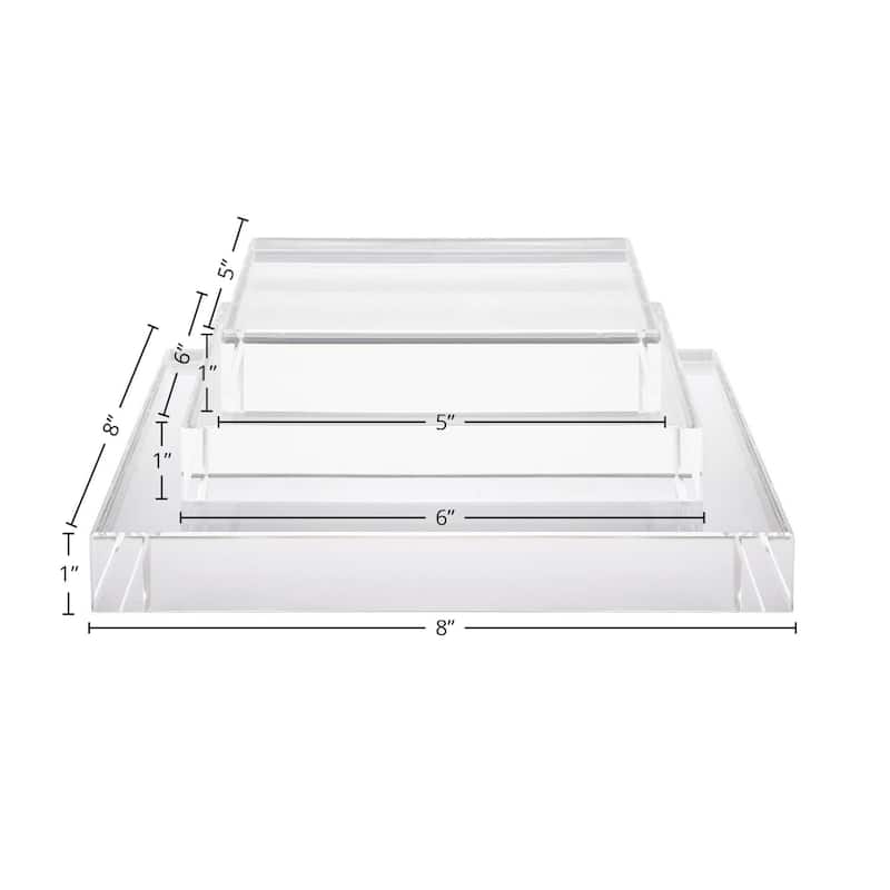Square Clear Crystal Bases (Set of 3)