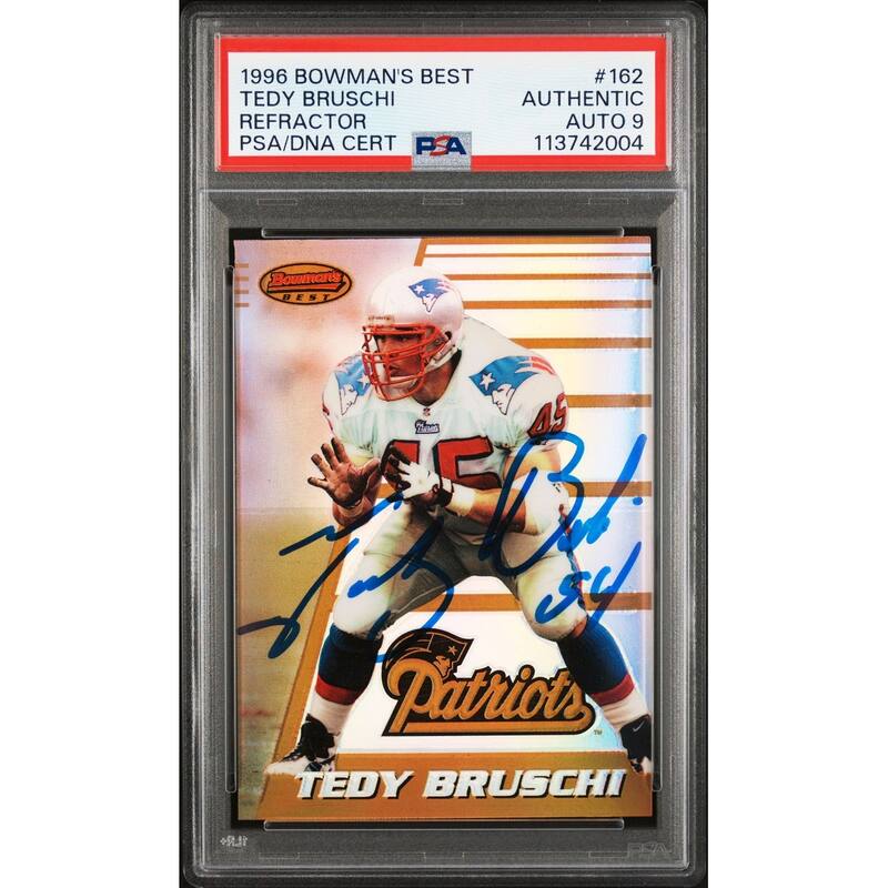 Tedy Bruschi 1996 Bowmans Best Refractor Signed Rookie Card #162 Auto PSA 9 2004 - 8' x 11'