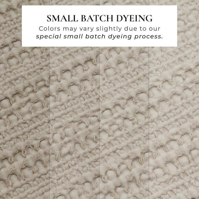 Linery & Co. 100% Cotton Reversible Honeycomb Waffle / Percale Duvet Cover Set