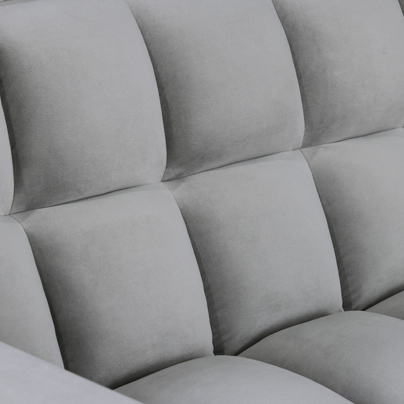 Classic 55" Width Pull Out Tufted Convertible Loveseat Sleeper Sofa Bed - 55"W x 68"L x 20"H