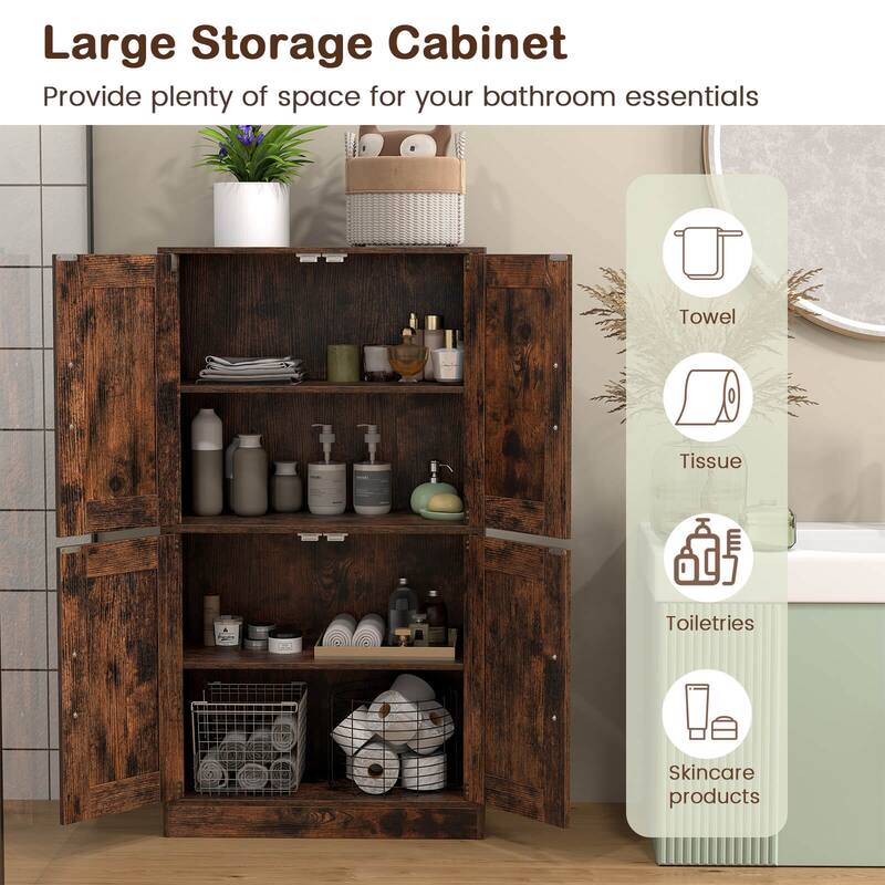 Costway Bathroom Cabinet with Doors & Adjustable Shelves Storage - See Details