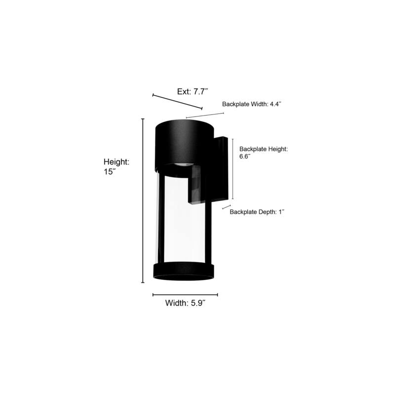 Trefor LED Outdoor Wall Sconce Powder Coated Black - Powder Coated Black