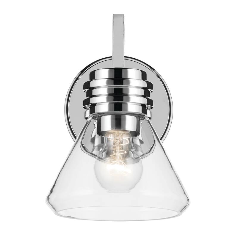 Kichler Lighting Farum 9.5" 1-Light Wall Sconce with Clear Glass in Chrome