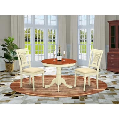 Round Kitchen Dining Set - Table with 2 Chairs - Small Space Bistro Set