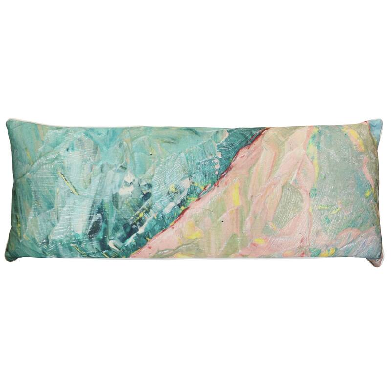 StyleCraft Tamara Day for StyleCraft Pastel Coastline Pillow - Pale Aqua & Blush - 36" x 14"