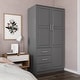 preview thumbnail 27 of 32, Palace Imports 100% Solid Wood Metro Wardrobe Armoire with Solid Wood or Mirrored Doors Gray-Raised Panel