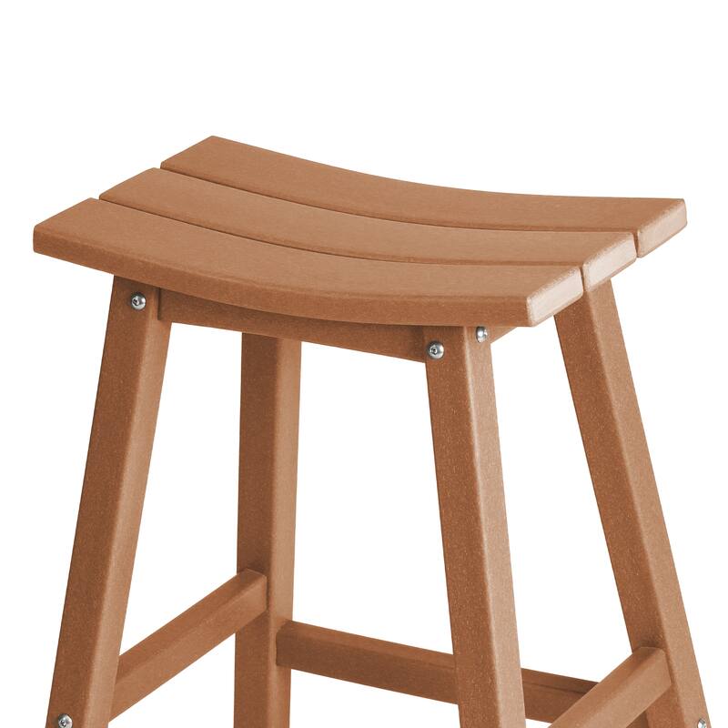Laguna Hdpe All Weather Outdoor Patio 24" Saddle Seat Counter Stool (Set Of 2)