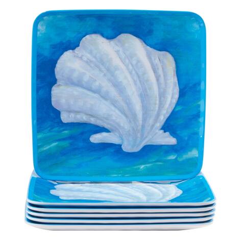 Certified International Ocean Beach 11" Melamine Dinner Plates, Set of 6 - 11" x 11"