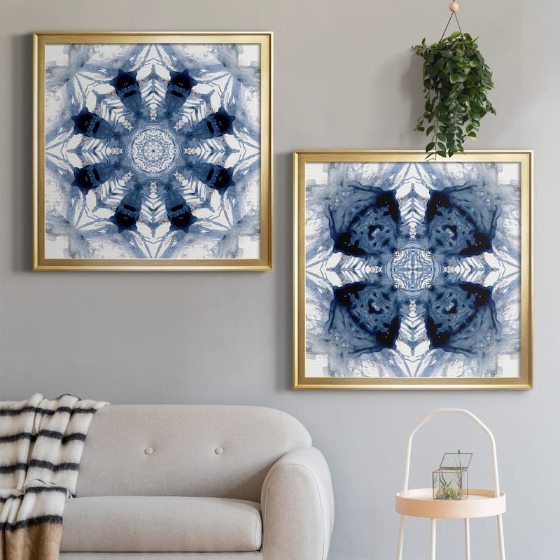 Indigo Kaleidoscope III Premium Framed Canvas - Ready to Hang