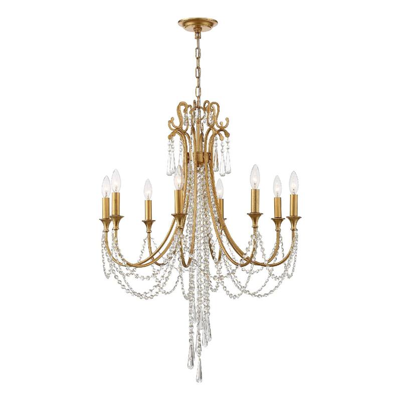 Arcadia 8 Light Antique Gold Chandelier - 26'' W x 36.37'' H - 26'' W x 36.37'' H