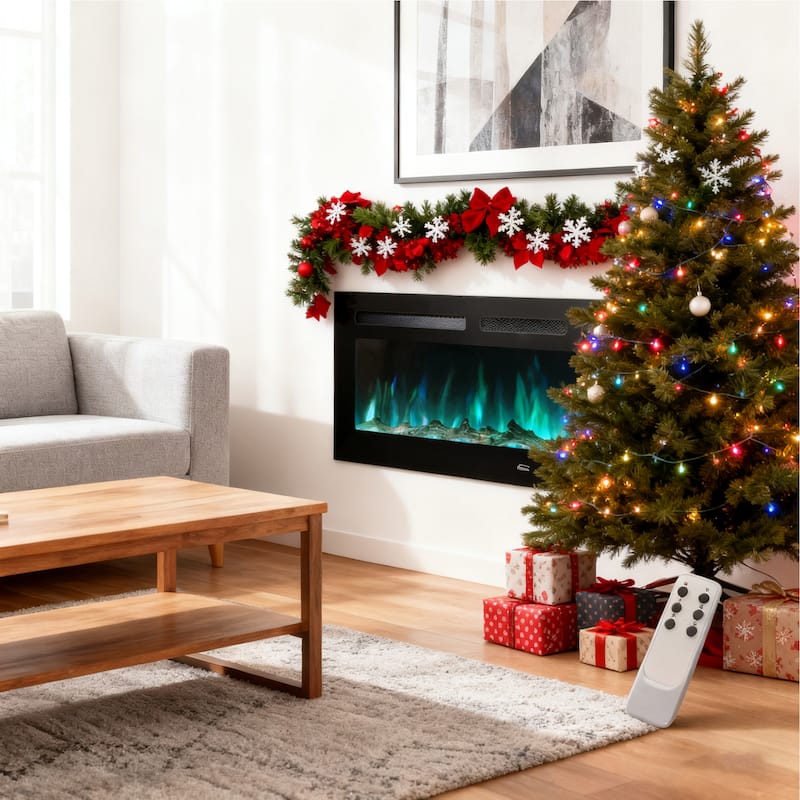 Clihome 72'' Inserted & Wall-Mounted Electric Fireplace