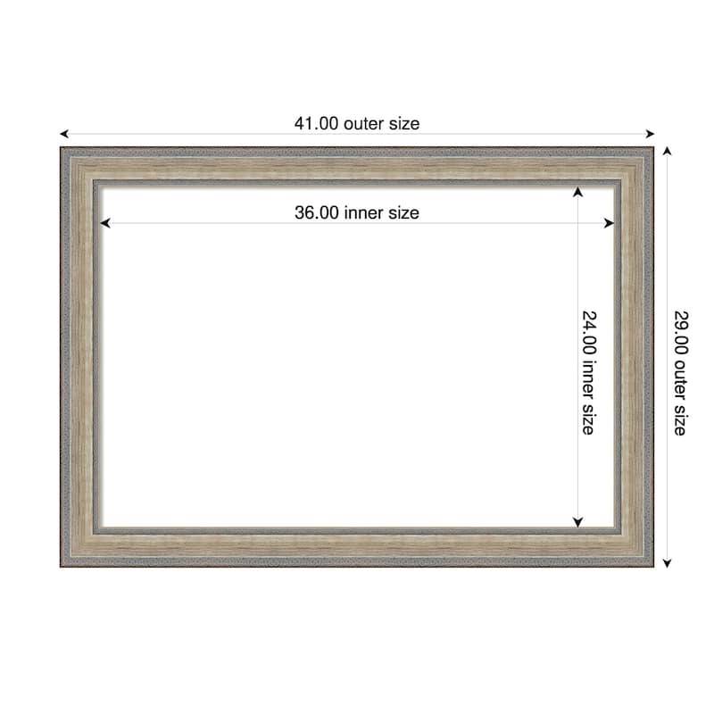 Amanti Art Fleur Champagne Silver Framed Dry Erase Magnetic Board - 41 x 29 in