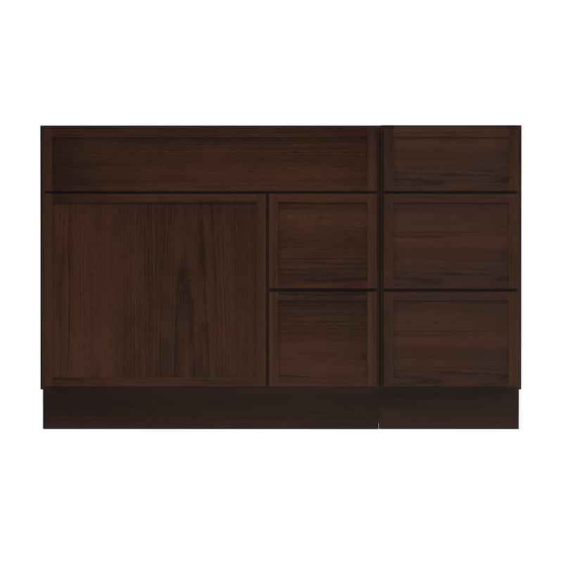 Vanity Art 51" Birch Freestanding Bathroom Vanity Cabinet without Top