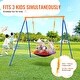 preview thumbnail 7 of 10, 40 Inch Saucer Swing Seat with A Shaped Metal Frame Stand Ideal Gift for Kids - 81.10"L x 72.05"W x 71.26"H