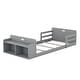 preview thumbnail 9 of 18, Twin Floor Bed with Guardrail and Storage Footboard, Grey
