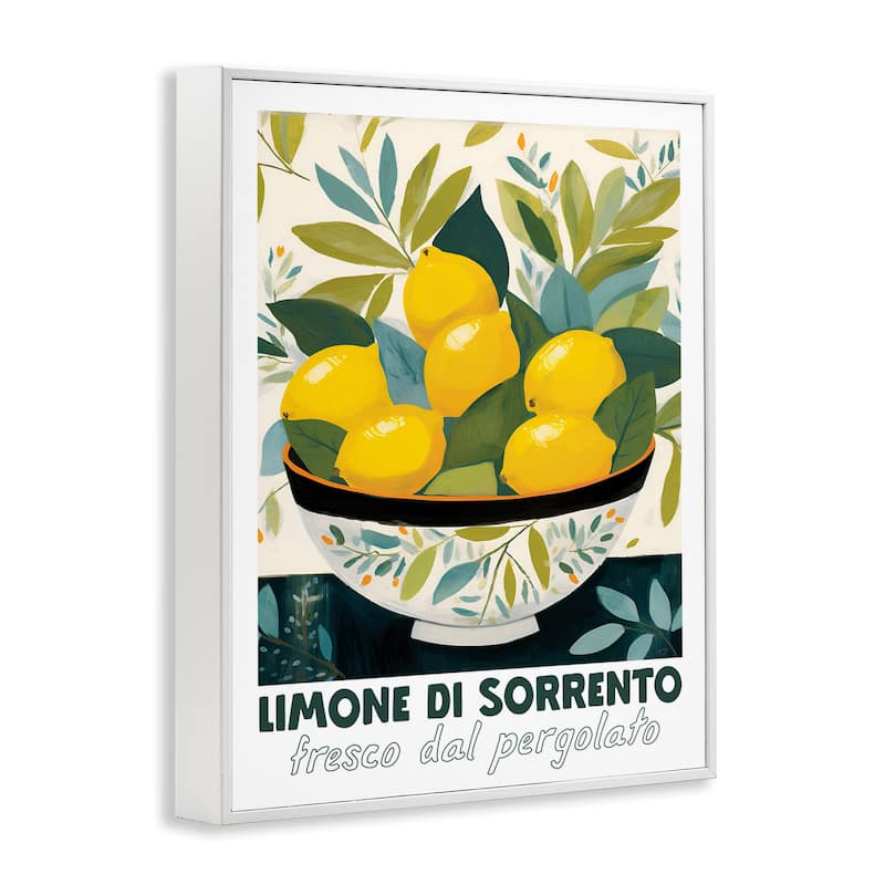 Stupell Charming Bowl of Lemons Framed Giclee Art Design By Lux + Me Designs