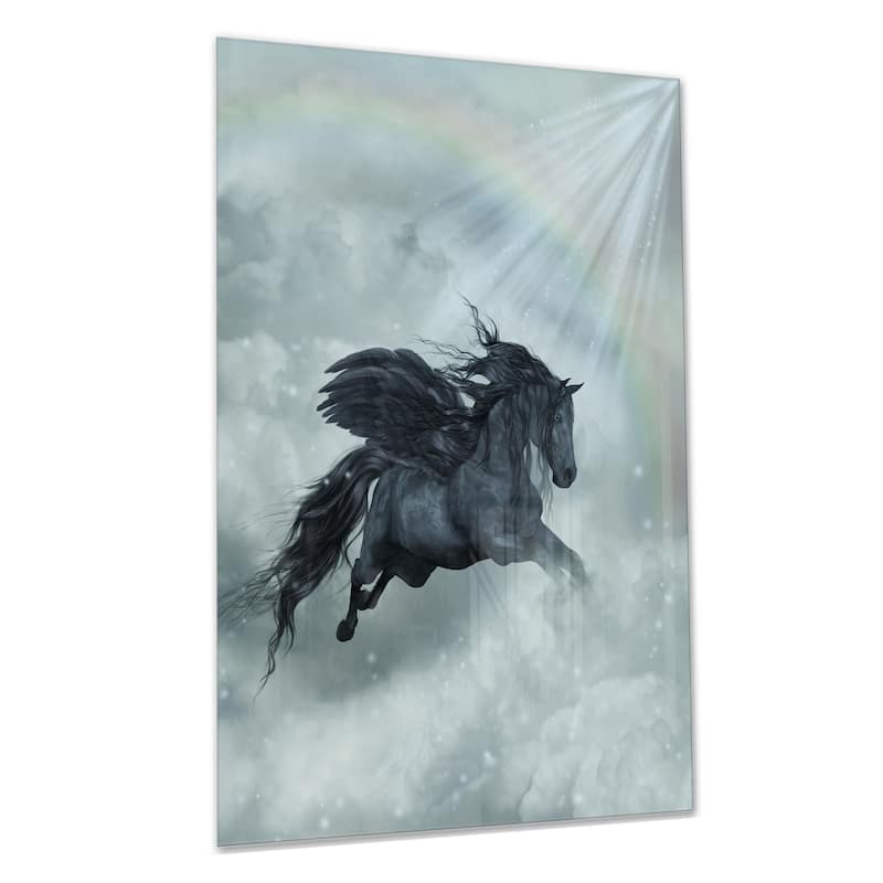 Pegasus in the Heaven - Animal Art Glossy Metal Wall Art
