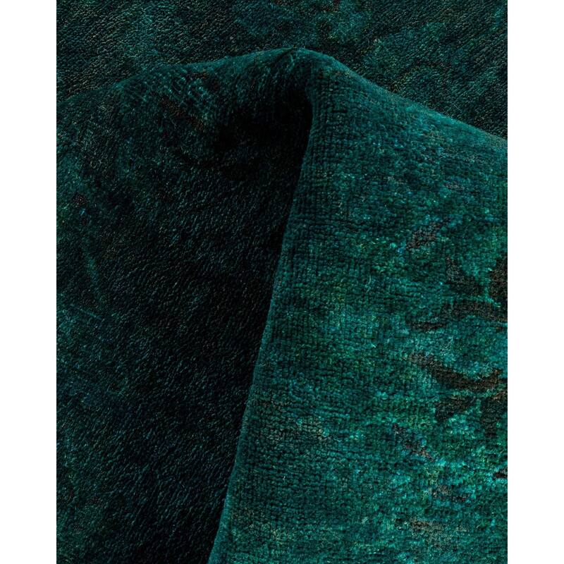 Fine Vibrance One-of-a-Kind Hand-Knotted Area Rug - Green, 4' 1" x 5' 10" - 4' 1" x 5' 10"