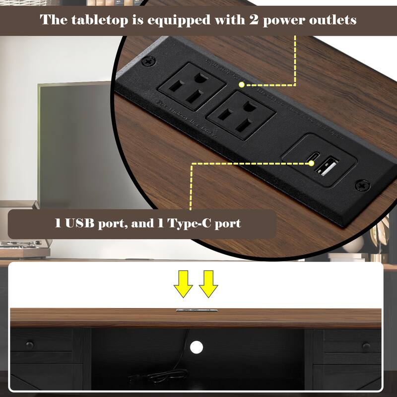 4-Piece Entertainment Center Wall Unit Set with Bridge for TVs Up to 70'', TV Stand W/Adjustable Shelves, Large Media Console